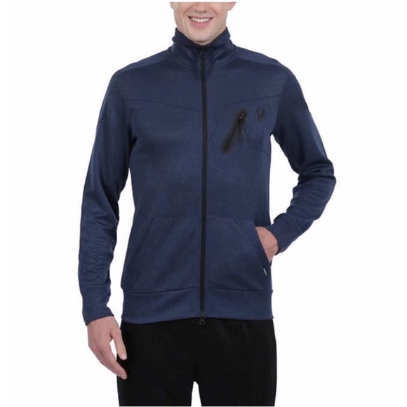 NWT Spyder Active Men Full Zip Jacket BLUE XXL - Picture 1 of 10